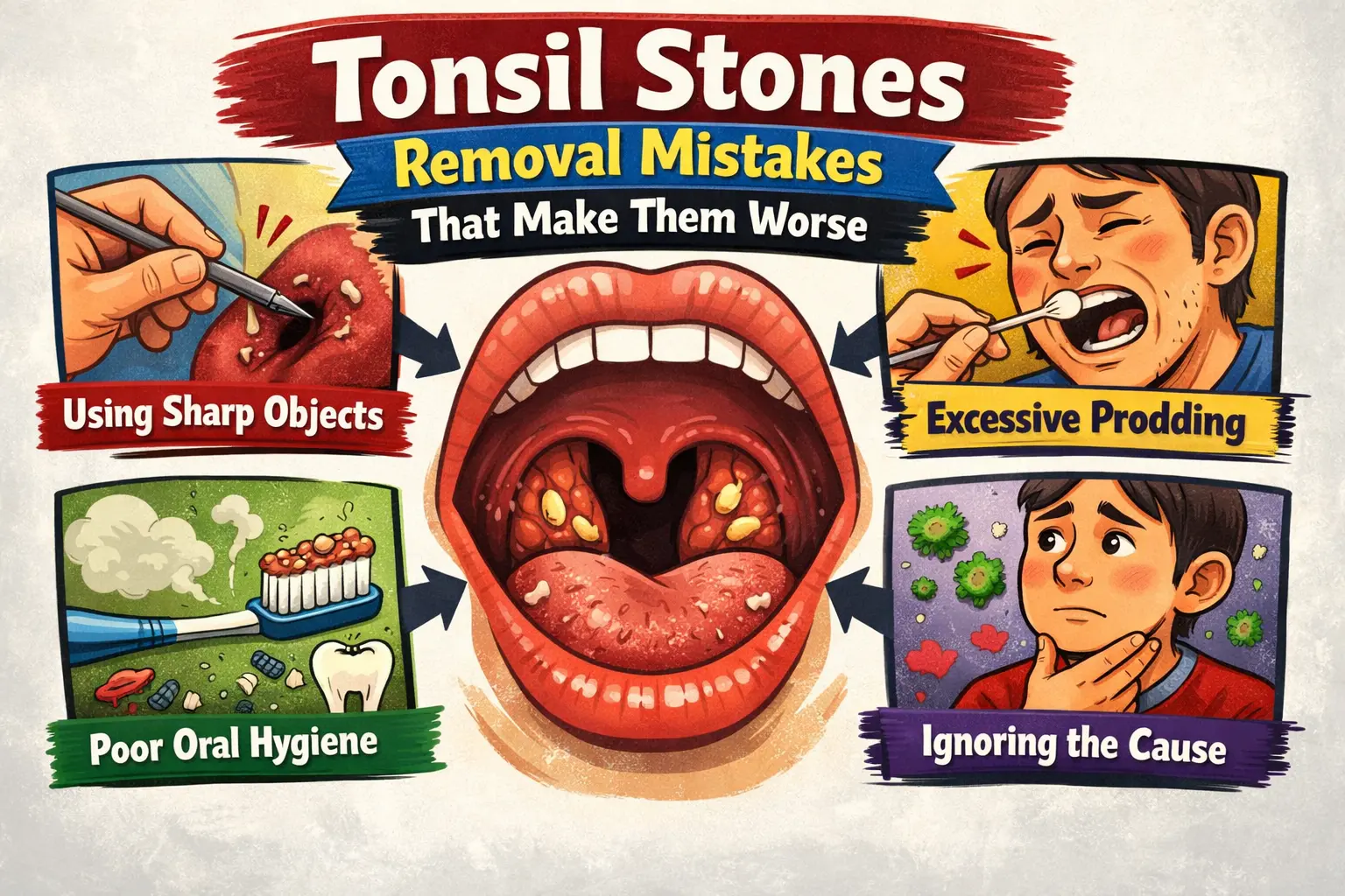 tonsil stones removal mistakes that make them worse