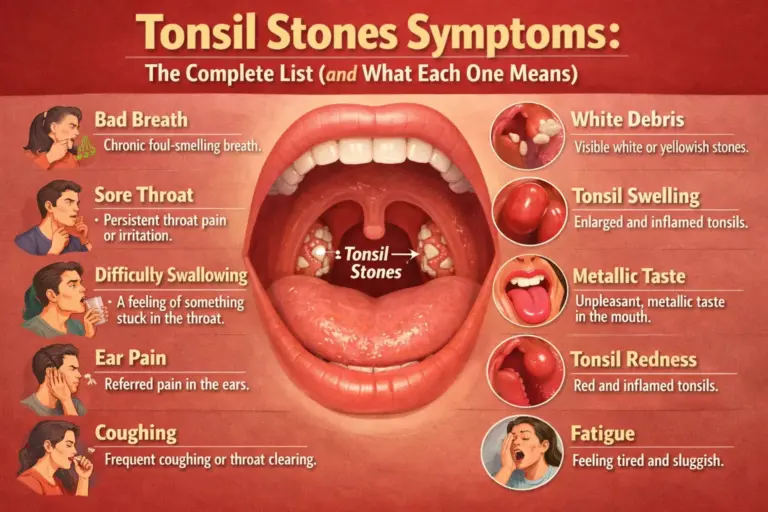 tonsil stones symptoms the complete list (and what each one means)