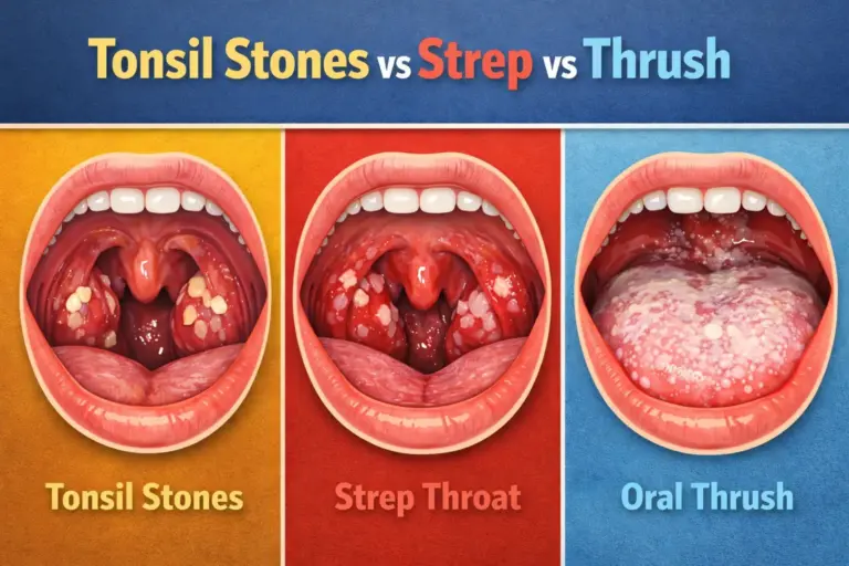 tonsil stones vs strep vs thrush how to tell the difference