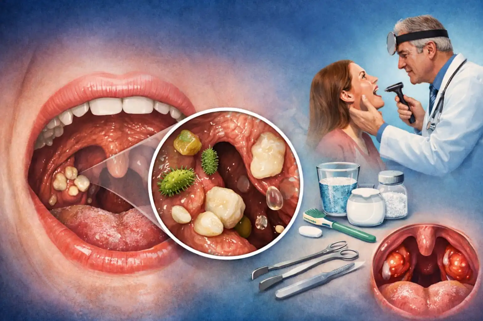 tonsil stones symptoms, causes, prevention, and removal options